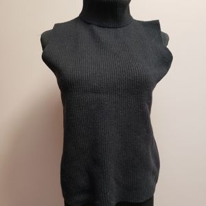 Black Eileen Fisher Turtle Neck Sleeveless  Sweater Medium